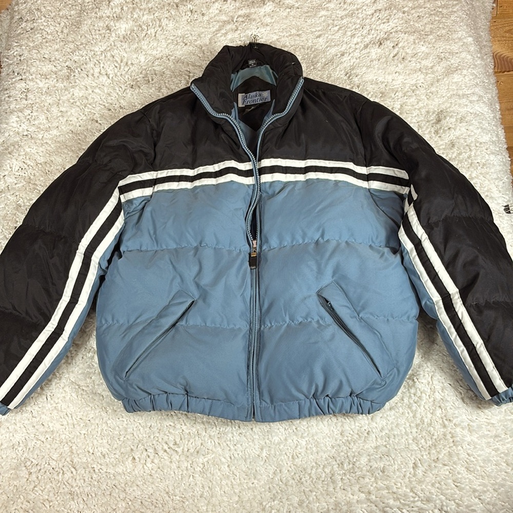 Alaska Frontier Men's Down Jacket, Gray/Black, Size Medium